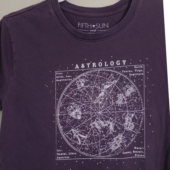 Fifth Sun Dark Purple Astrology Tee - Picture 2 of 3